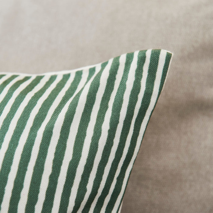 Odisha 45x45cm Striped Cushion Cover - Olive - Laura James