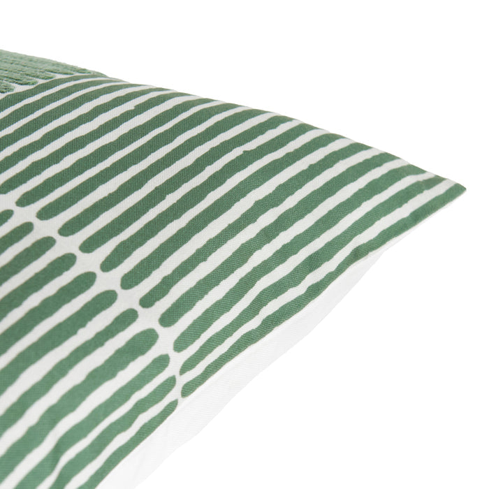 Odisha 45x45cm Striped Cushion Cover - Olive - Laura James