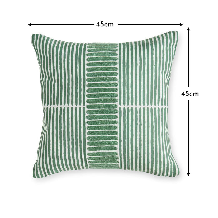 Odisha 45x45cm Striped Cushion Cover - Olive