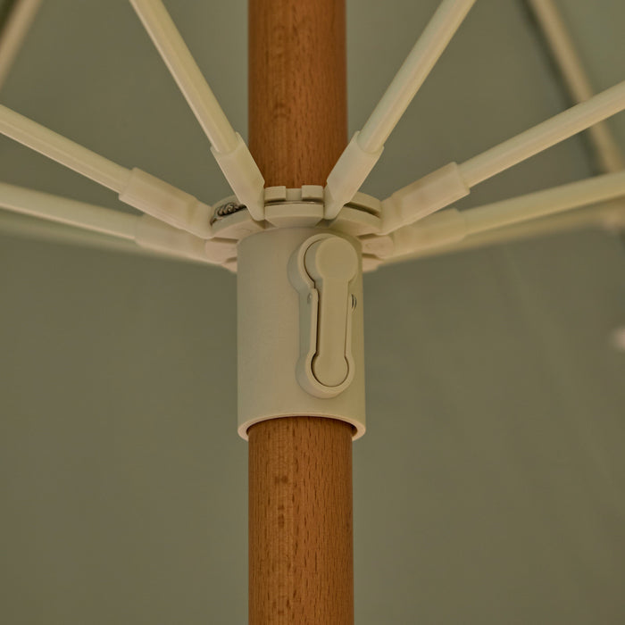 Oia Round Parasol 2m - Wooden Pole - Olive Green - Laura James