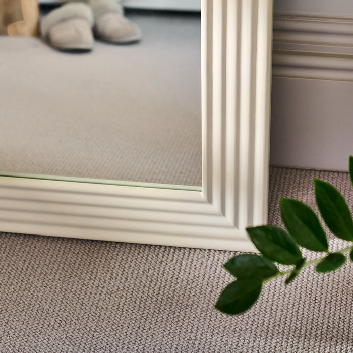 Orkney 100x70cm Wooden Mirror - Oatmeal - Laura James