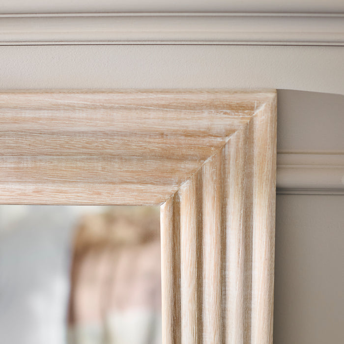 Orkney 100x70cm Wooden Mirror- Whitewash - Laura James