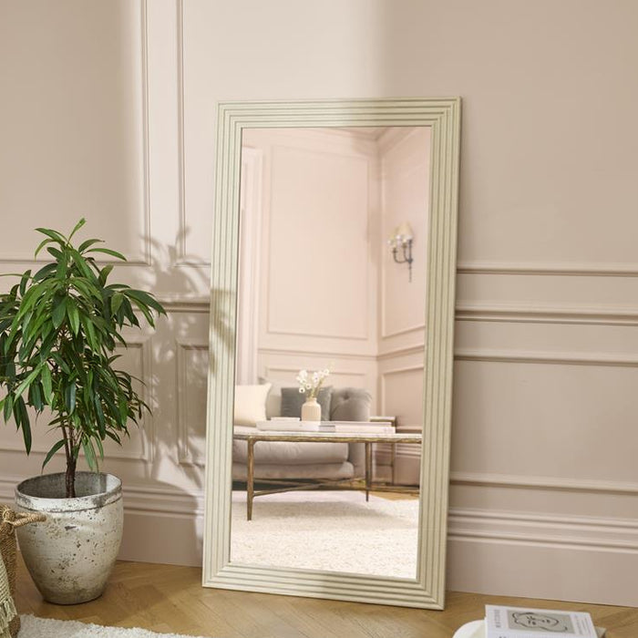 Orkney 180x90cm Wooden Rectangular Whitewash Mirror - Laura James