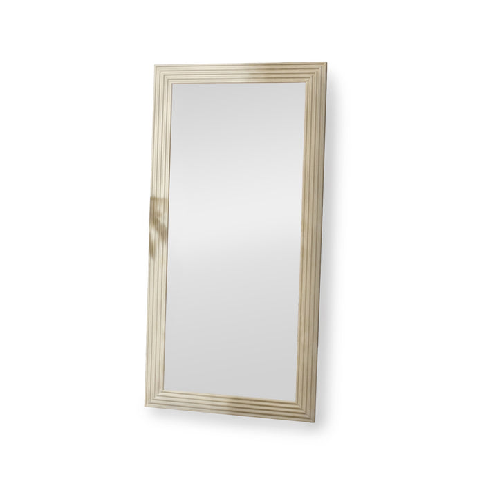 Orkney 180x90cm Wooden Mirror - Oatmeal - Laura James