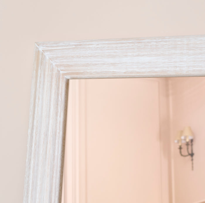 Orkney 180x90cm Wooden Mirror - Whitewash - Laura James