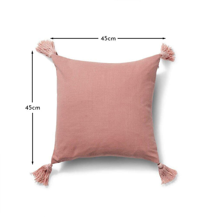 Otura 45x45cm Tasseled Cushion Cover - Blush Pink