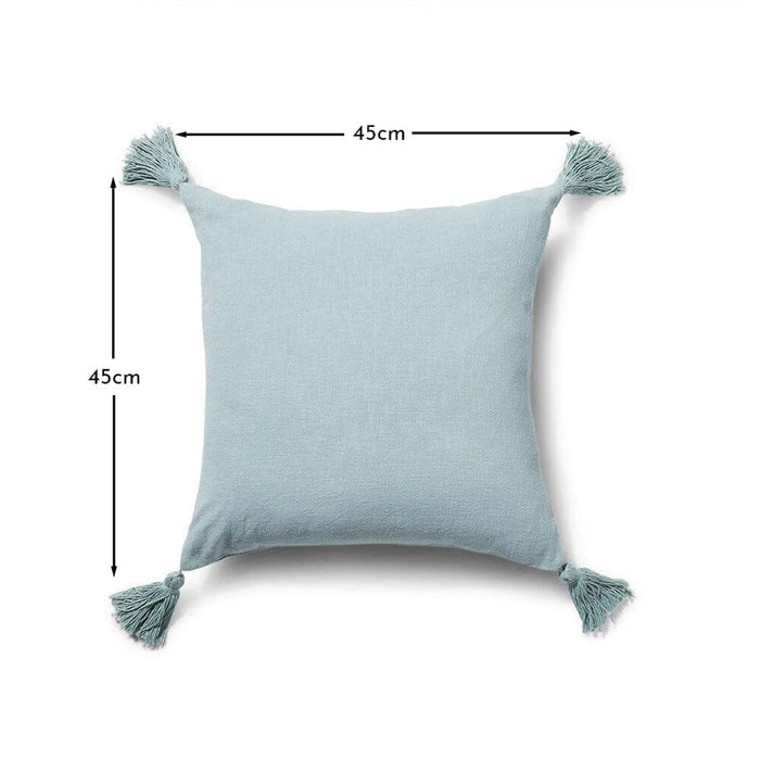 Otura 45x45cm Tasseled Cushion Cover - Duck Egg Blue