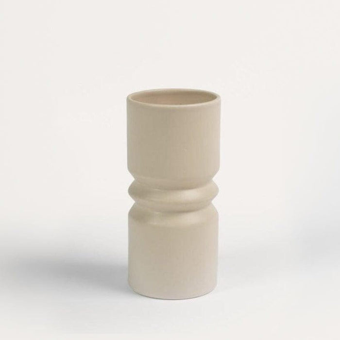 Ackton 20cm Ceramic Vase - Taupe - Laura James