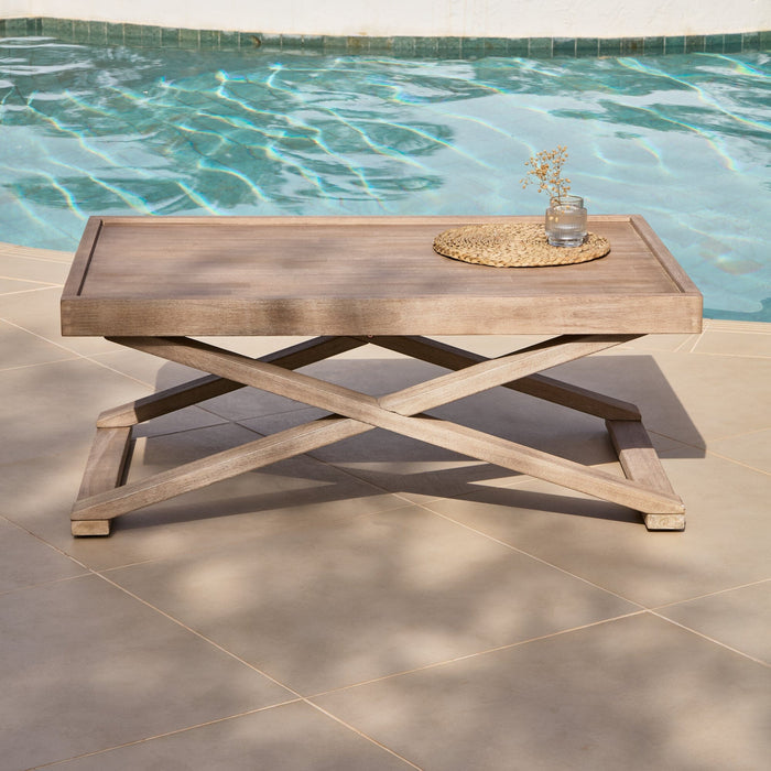 Akira Rectangular Acacia Coffee Table- Laura James