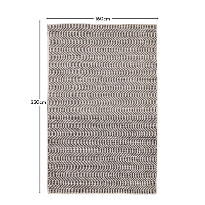 Outlet - Alverton Clay & Black Geometric Wool with Cotton Rug - 160 x 230cm
