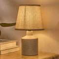Outlet - Amberley 28cm Ceramic Table Lamp - Natural & Off White Polyester Shade