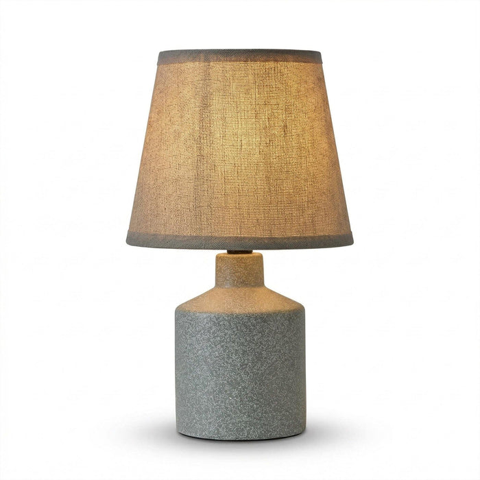 Amberley 28cm Ceramic Table Lamp - Natural with Off White Polyester Shade - Laura James
