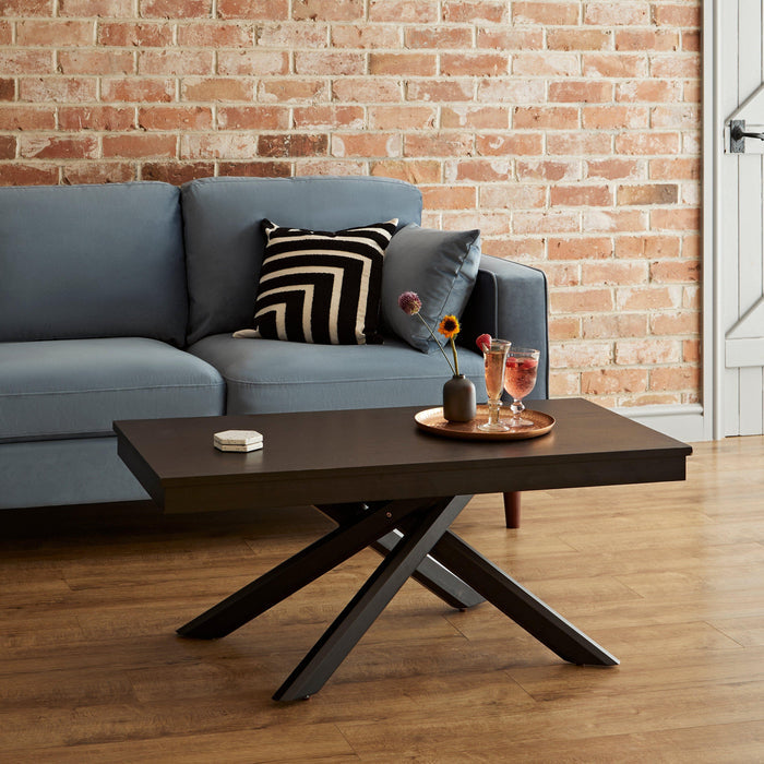 Outlet - Amelia Black Wood Cross Legged Coffee Table - Laura James