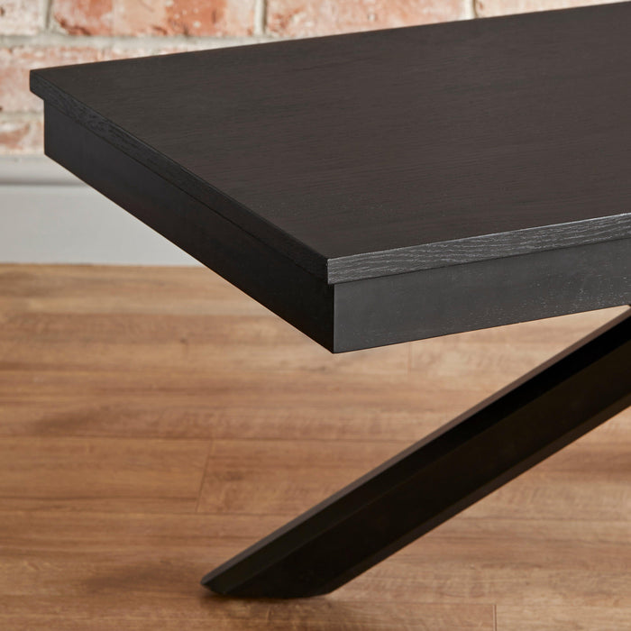 Outlet - Amelia Black Wood Cross Legged Coffee Table - Laura James
