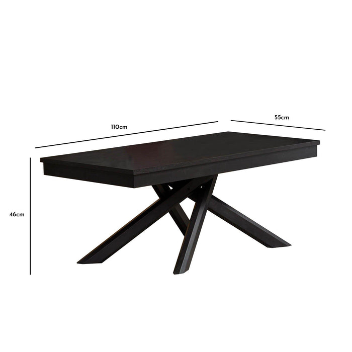 Outlet - Amelia Black Wood Cross Legged Coffee Table - Laura James