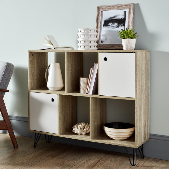 OUTLET-Anderson Bookcase Natural & White - Laura James