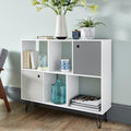 OUTLET-Anderson Bookcase - White & Grey - Laura James