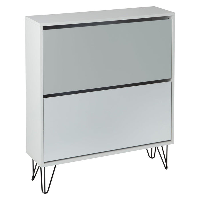 Outlet – Anderson shoe cabinet - 2 door - white and grey - Laura James