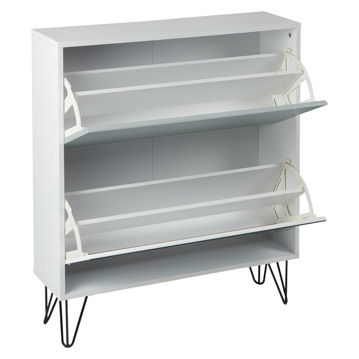 Outlet – Anderson shoe cabinet - 2 door - white and grey - Laura James