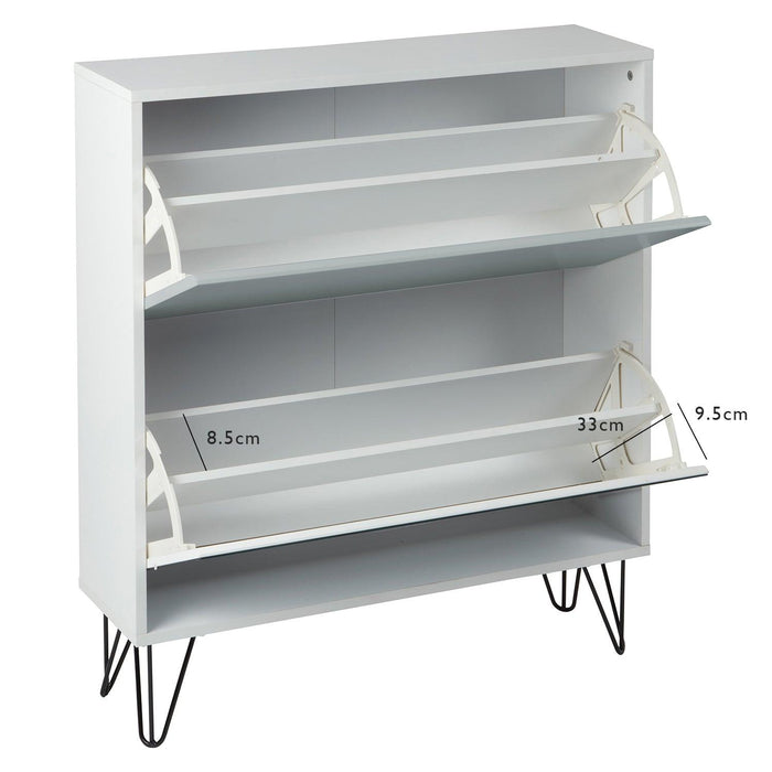 Outlet – Anderson shoe cabinet - 2 door - white and grey - Laura James