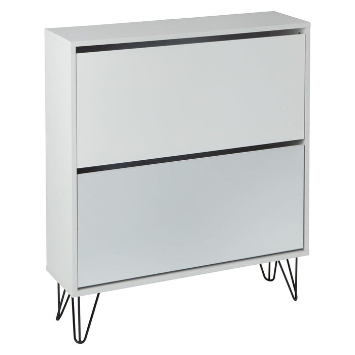 Outlet Anderson White Shoe Cabinet with 2 Drawers - Laura James