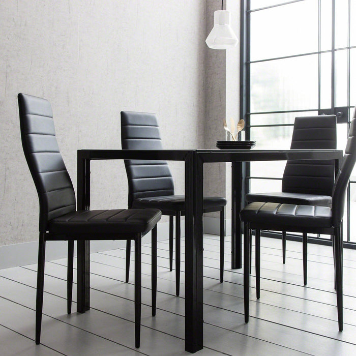 Outlet - Anya glass dining table set - 4 seater - black - Laura James
