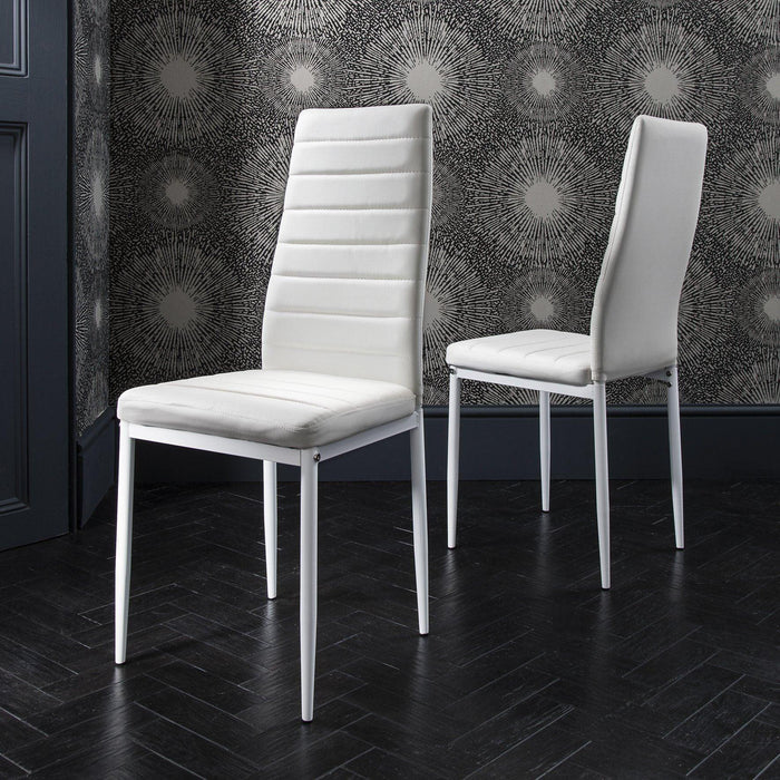 White Dining Table and Chairs - 4 Seater Set - Laura James
