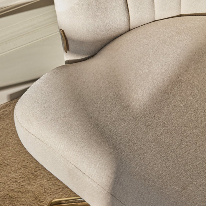 Arabella Office Swivel Chair - Natural Beige with Gold Legs - Laura James