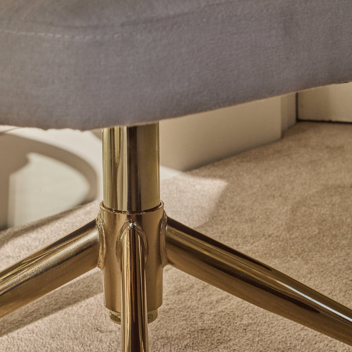 Arabella Office Swivel Chair - Natural Beige with Gold Legs - Laura James