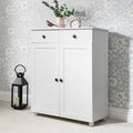 White Shoe Storage Cabinet Storage Cupboard Wooden -  Laura James