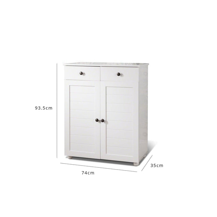 Outlet – Ascot shoe cabinet - white storage cupboard - Laura James