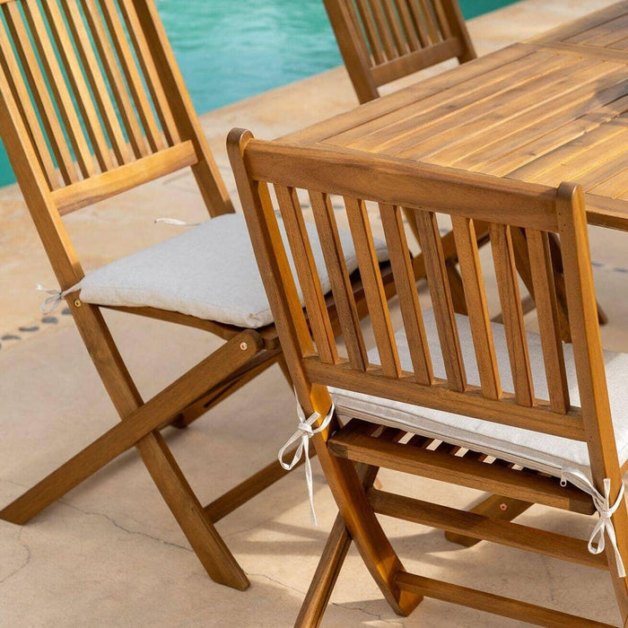 Ashby 6 Seater Wooden Garden Dining Set and Grey Parasol - 150cm - Laura James