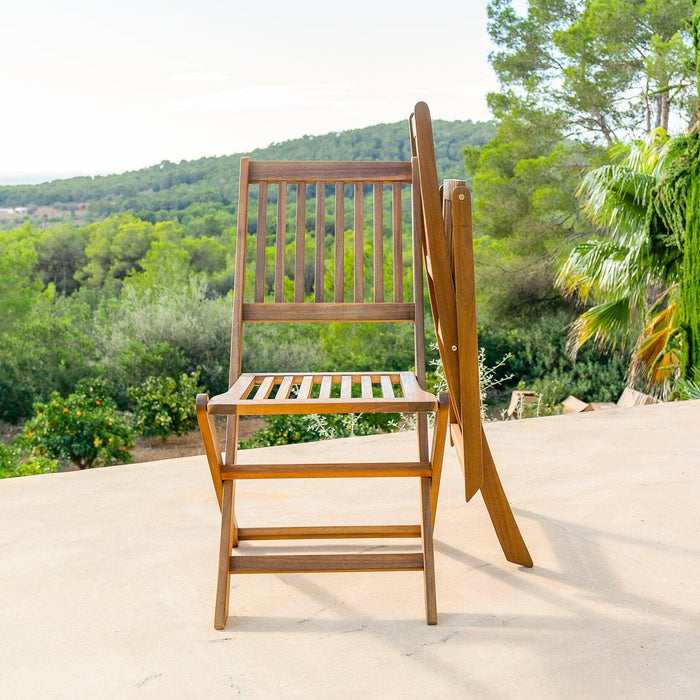 Outlet - Ashby Wooden Armless Garden Folding Chairs - Set of 2