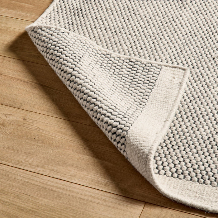 Outlet - Atcham Black/Natural Pebble Wool with Cotton Rug - 120 x 170cm
