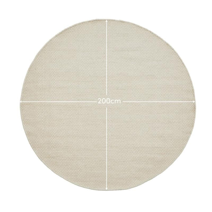 Atcham Clay/ Natural Round Rug  Wool with Cotton  - 200cm - Laura James