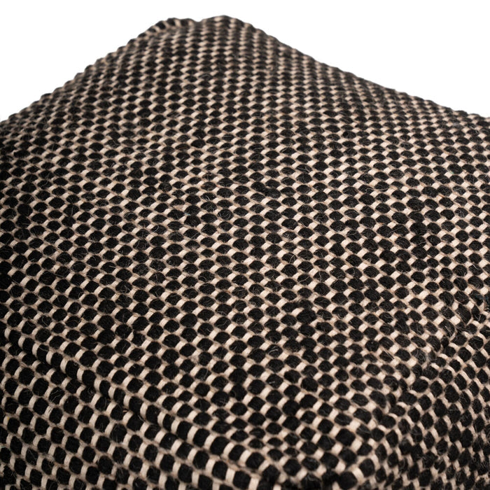 Outlet - Atcham Wool & Cotton Ottoman Stool - Black