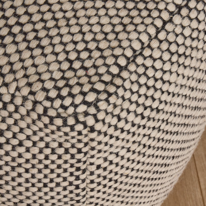 OUTLET - Atcham Wool & Cotton Ottoman Stool - Black/Natural