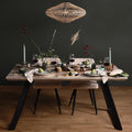 Outlet Atlas Wood Effect Dining Room Table with Black Legs