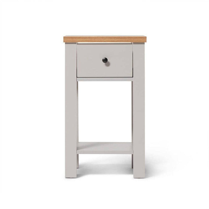 Bampton Stone Grey Bedside Table - 1 Drawer - Laura James