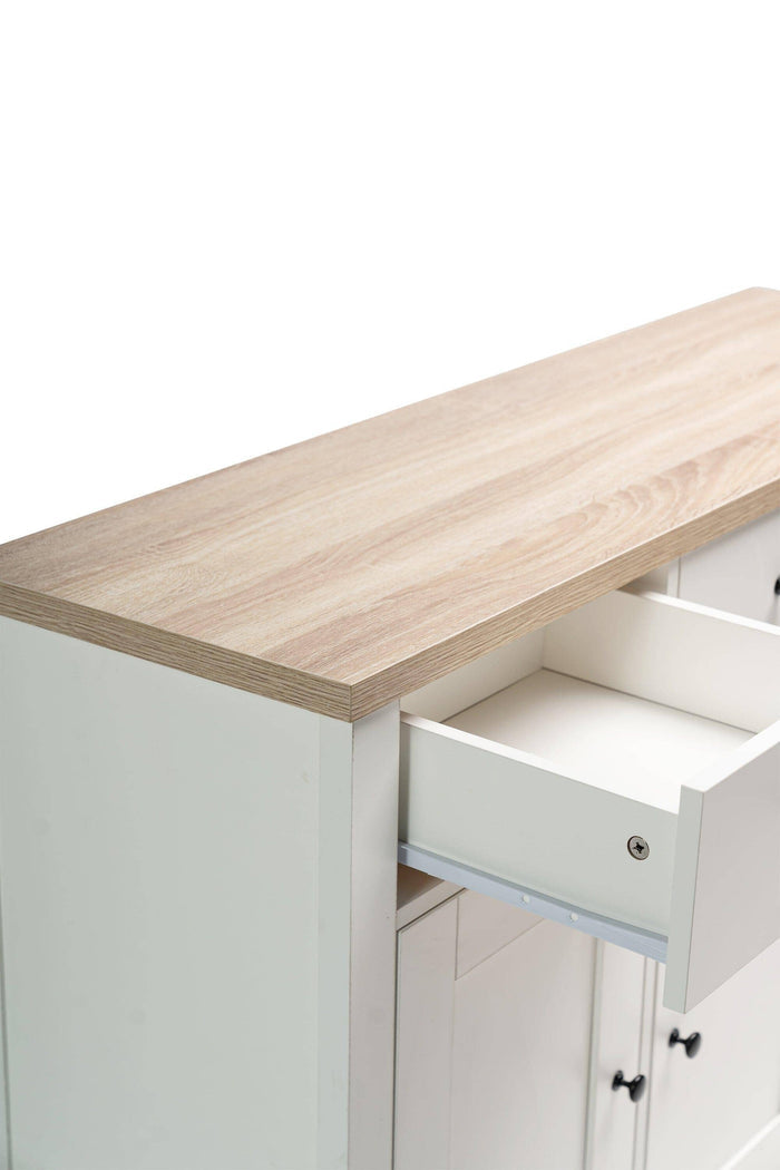 Bampton 3 Door Sideboard - Alabaster White - Laura James