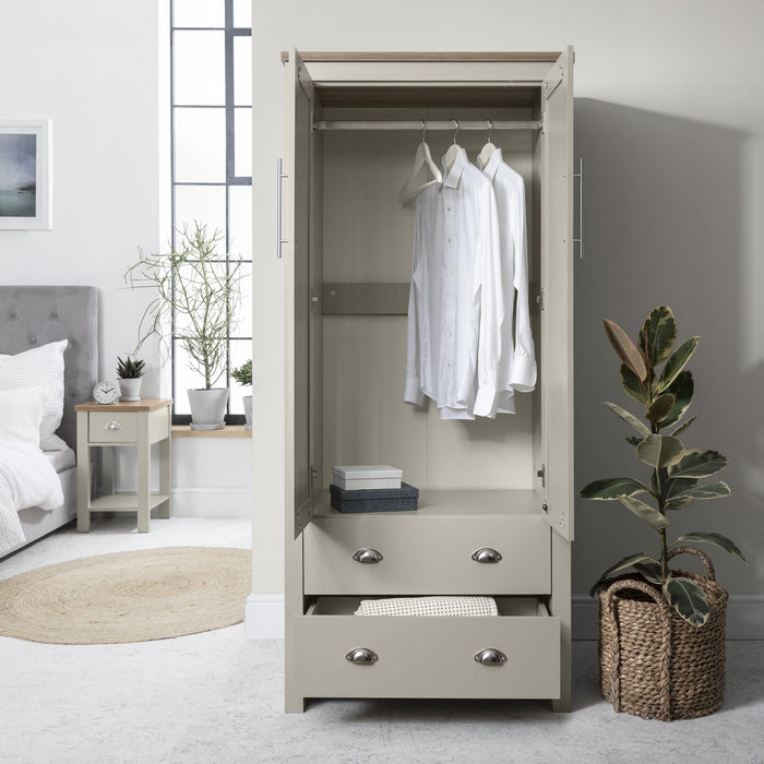 Outlet - Bampton 2 Door Wardrobe in Grey - Laura James