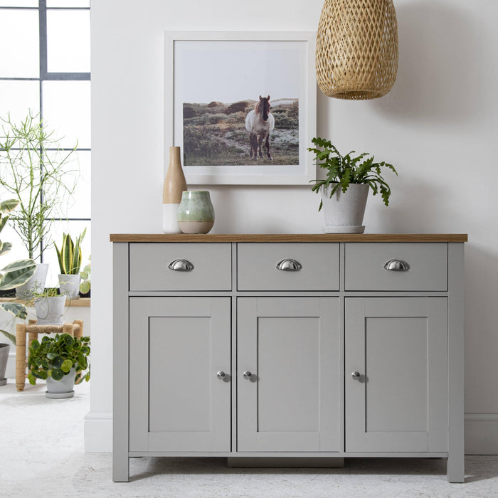 Bampton Sideboard with 3 Drawers Grey - Laura James