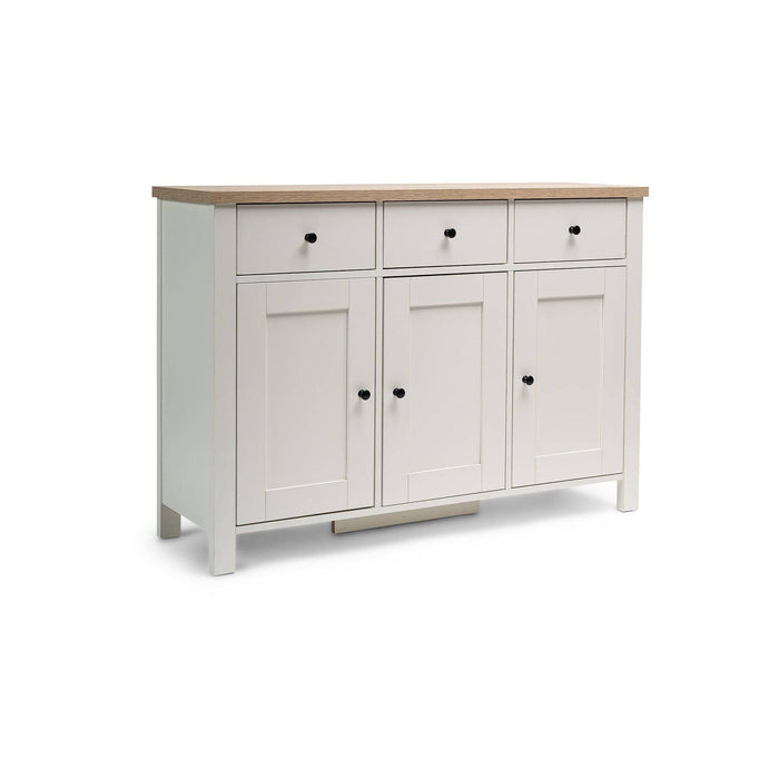 Bampton 3 Door Sideboard - Alabaster White - Laura James