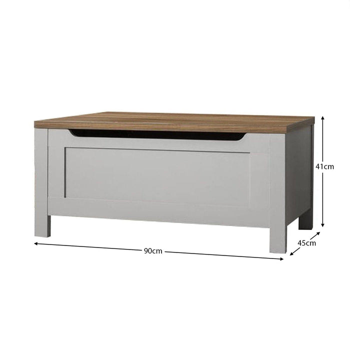 New - Bampton Blanket Box - Stone Grey - Laura James