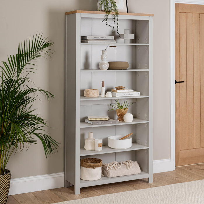Bampton Full Height Bookcase - Stone Grey - Laura James
