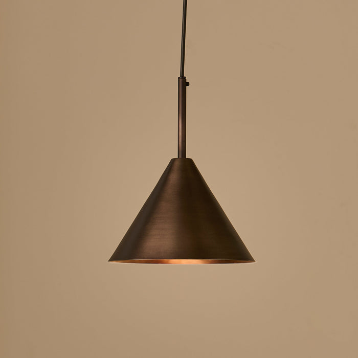 Brockhill Small Metal Pendant Light - Bronze - Laura James