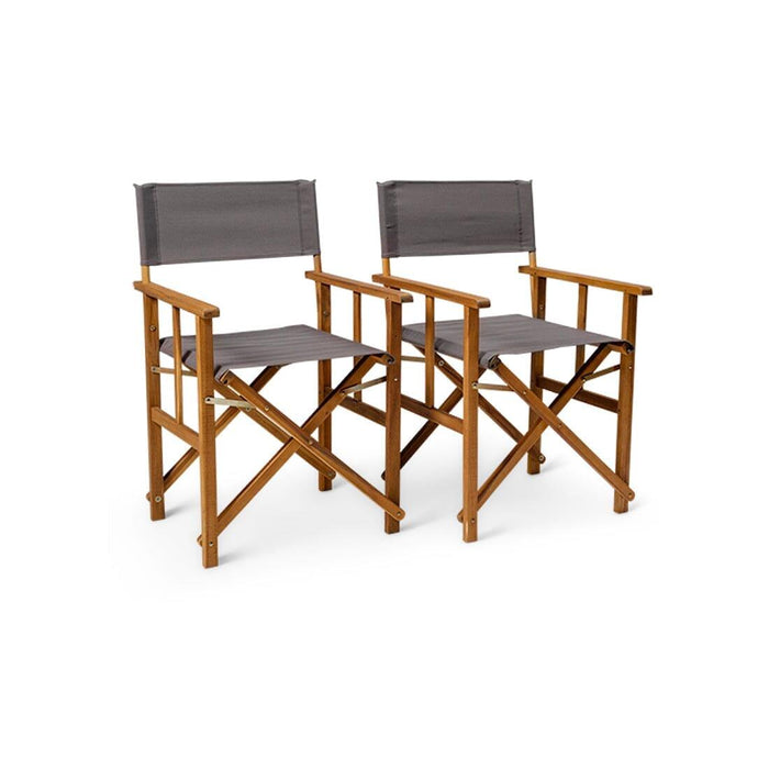 Outlet - Cameron Directors Chair Dark Grey - Set of 2 - Laura James