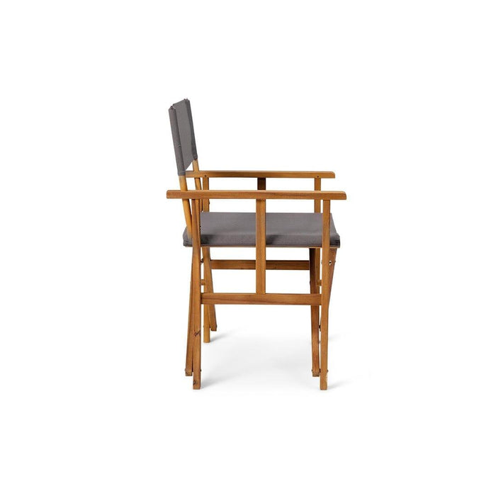 Outlet - Cameron Directors Chair Dark Grey - Set of 2 - Laura James