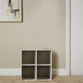 Outlet 4 Cube White Bookcase Wooden Display Unit Shelving Storage Bookshelf Shelves (No Basket) - Laura James