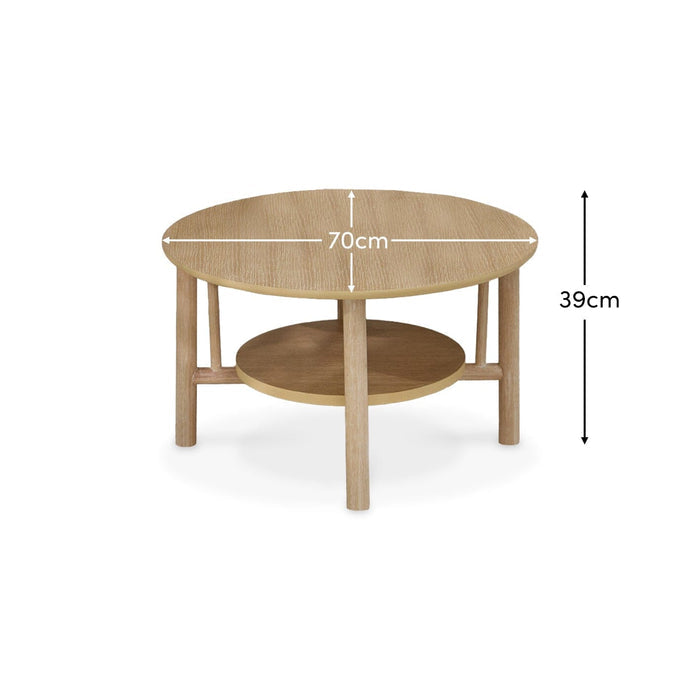 Carter Whitewash Oak Coffee Table - Laura James